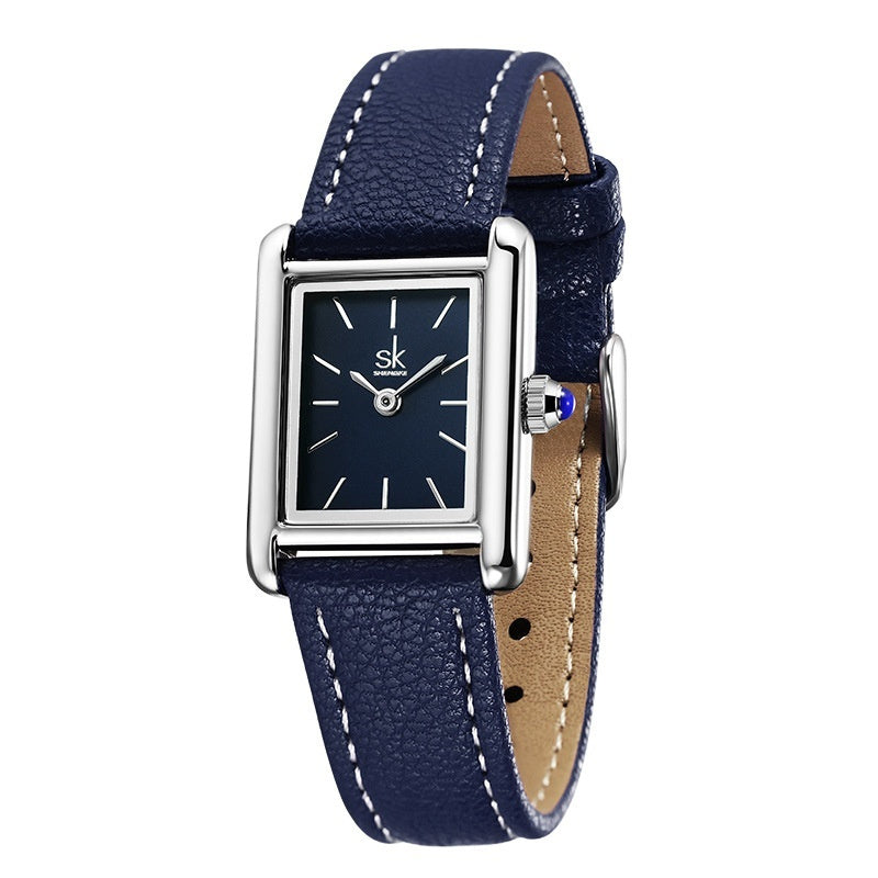 Reloj retro para minorías, reloj de cuarzo resistente al agua, reloj cuadrado pequeño de alta calidad.