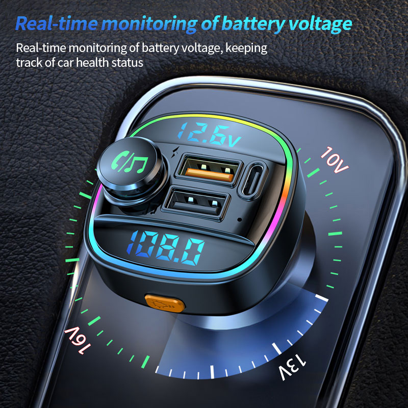 Transmisor FM Bluetooth 5.0, modulador de radio manos libres para coche, reproductor MP3