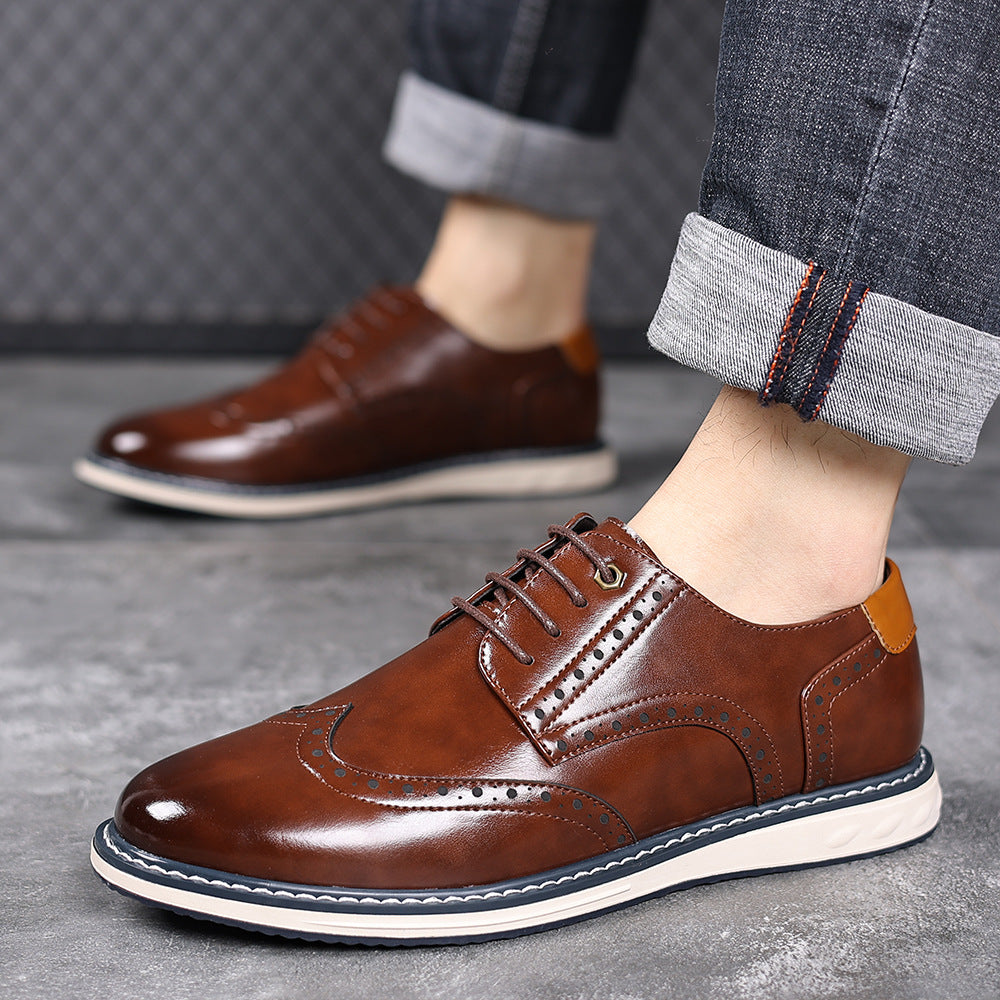 Zapatos de cuero informales de negocios para hombre británicos