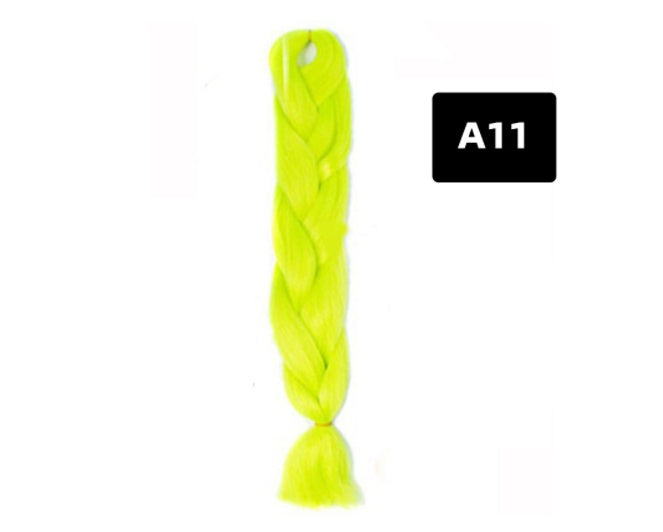 Peluca de seda africana de alta temperatura con fibra química y trenza grande en color degradado