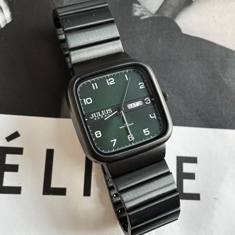 Reloj mecánico con diseño ideal para estudiantes y detalles de agujeros para hombre.
