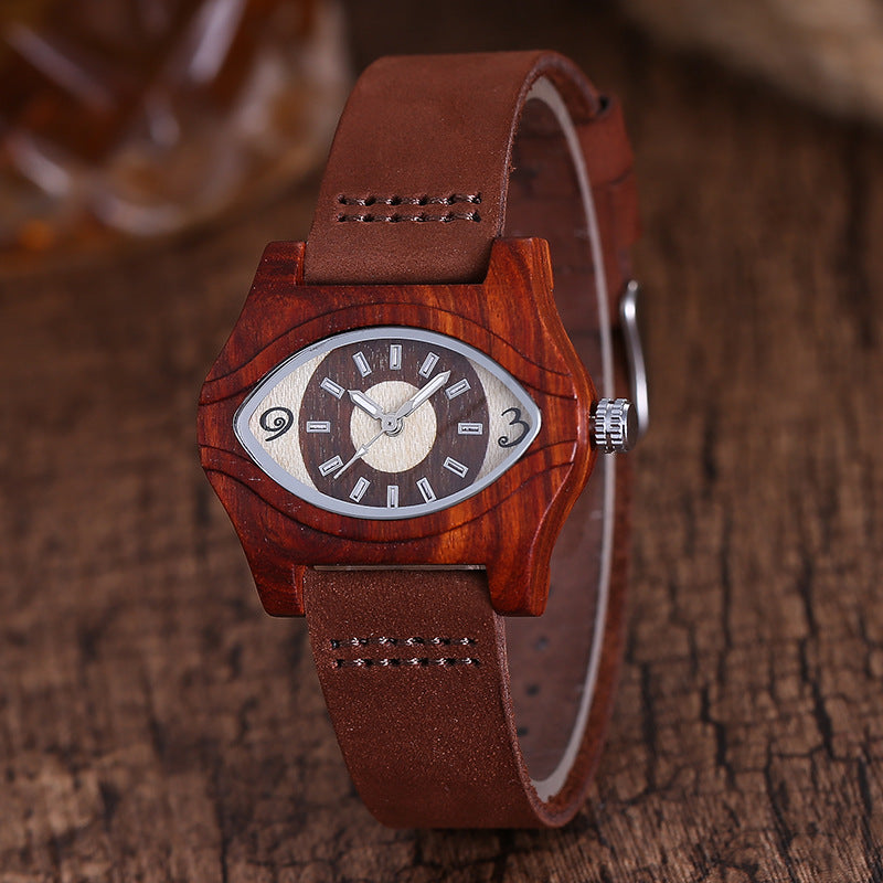 Reloj de madera informal Qians: un reloj de sándalo de alta calidad con una esfera llamativa.