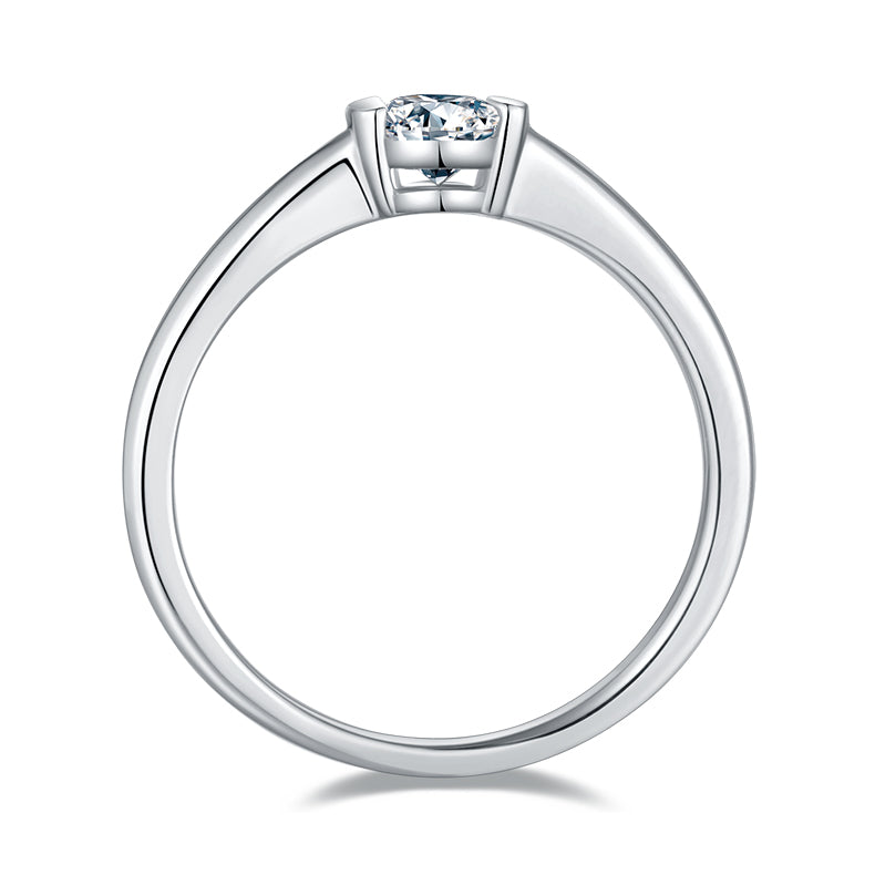 Egg-shaped Moissanite Set With Top-quality Moissanite Luxury, Fashionable And Light Luxury Jewelry Silver Ring S925 Silver Plated With Platinum
