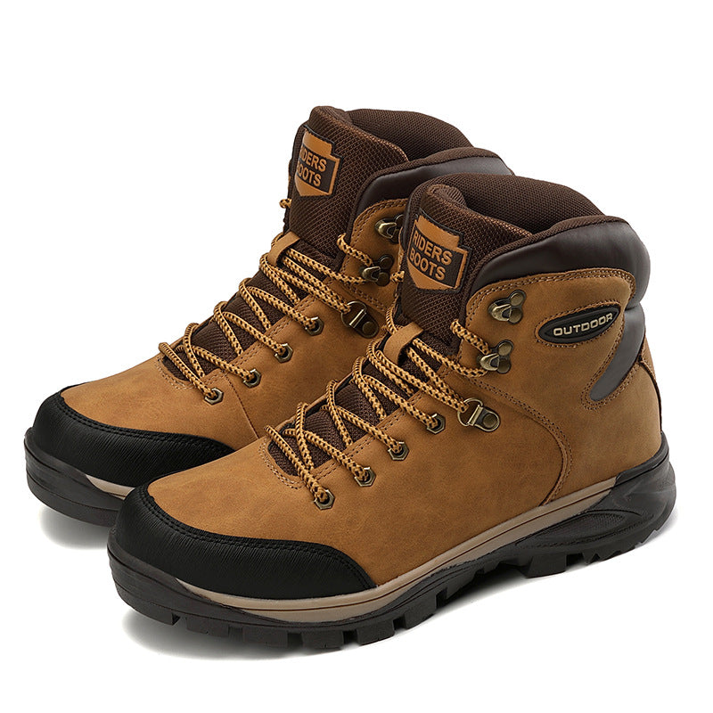 Botas altas de algodón para hombre, de talla grande, de invierno, con terciopelo para mantener el calor.