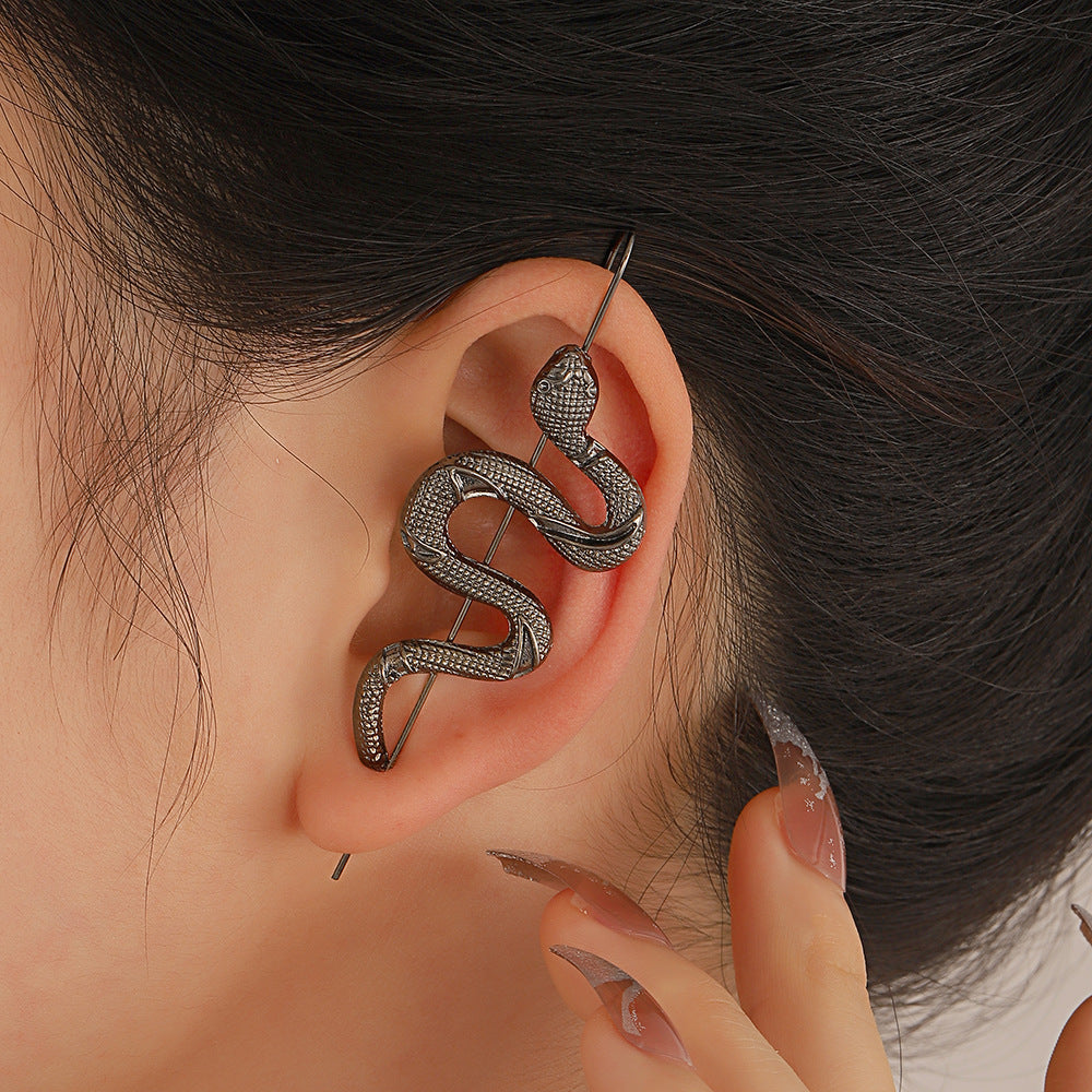 Pendientes colgantes de serpiente simulados con personalidad de moda para mujer