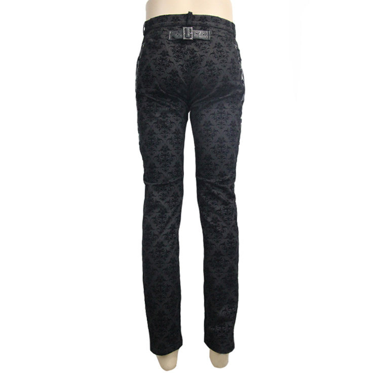Pantalones casuales gruesos de cintura alta estilo retro palaciego para hombre