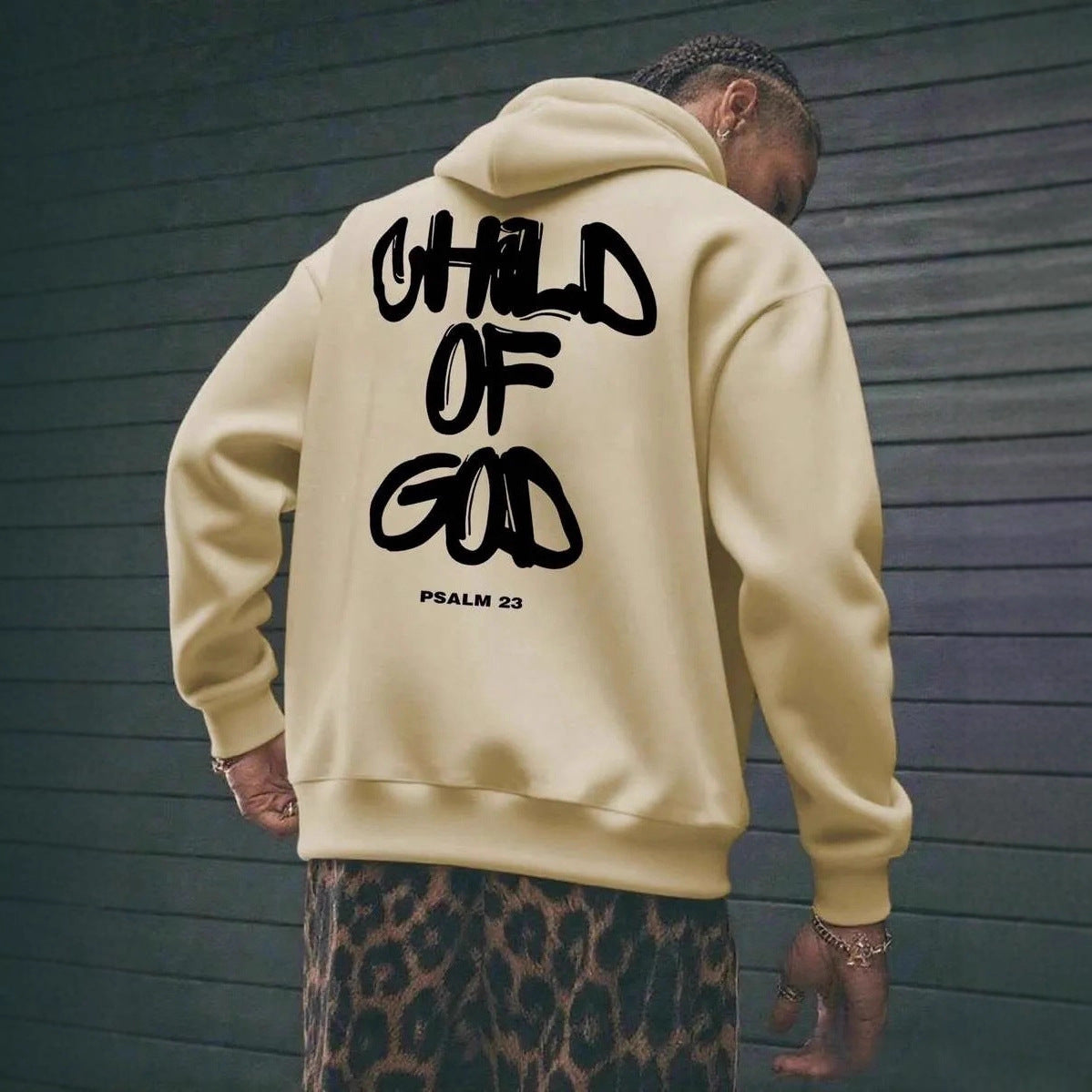 Sudadera con capucha y forro polar para hombre con estampado de letras