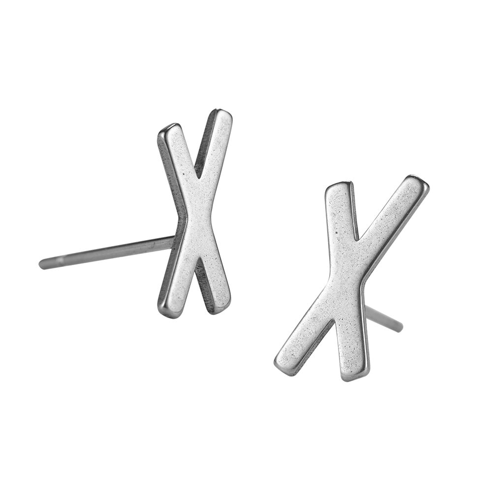 Pendientes de acero inoxidable con letras rúnicas nórdicas