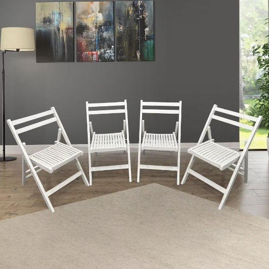 Sillas plegables de madera con listones para eventos especiales
