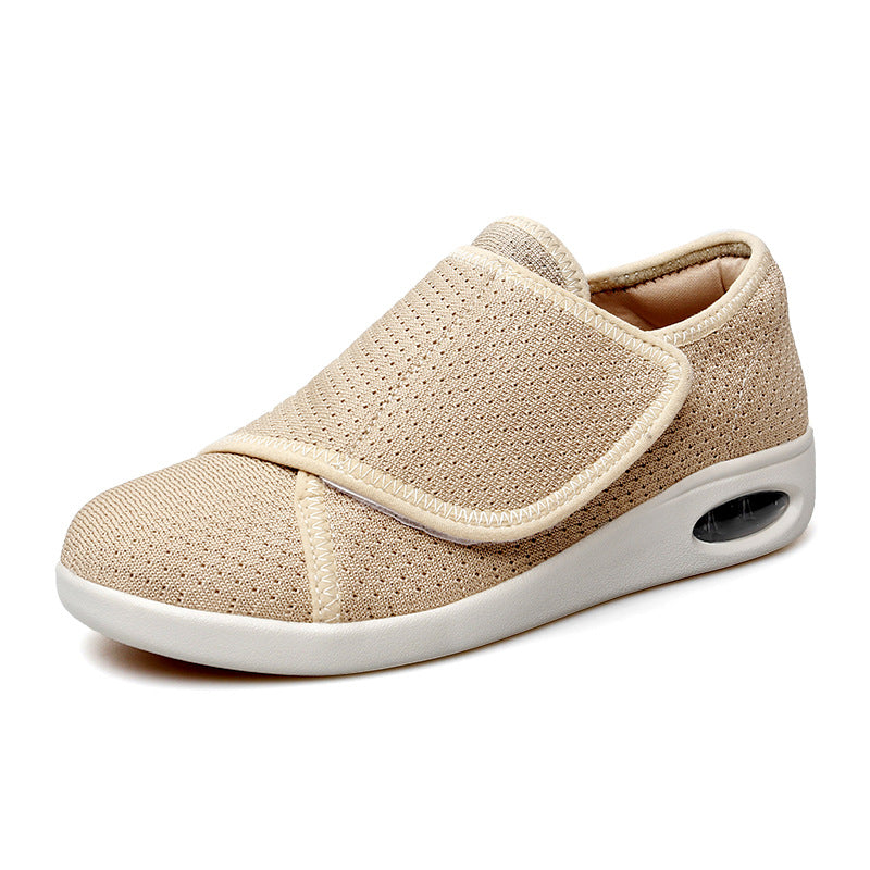 Zapatillas deportivas de malla transpirable, antideslizantes y resistentes al desgaste con velcro para personas de mediana edad y mayores.