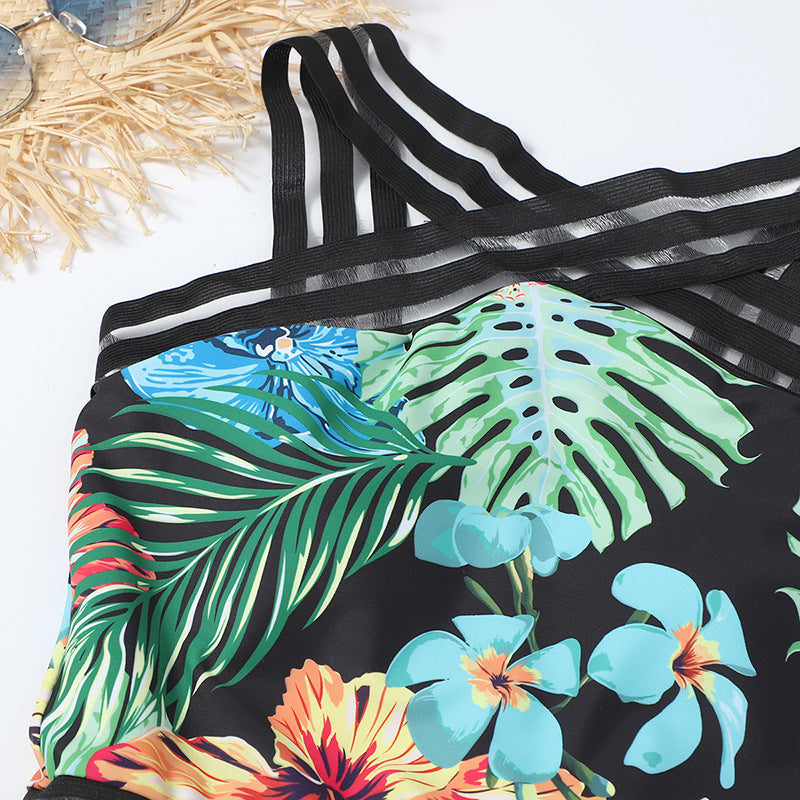 One-piece Printed Bikini Women Two Piece Swimsuit Beach Vacation Summer