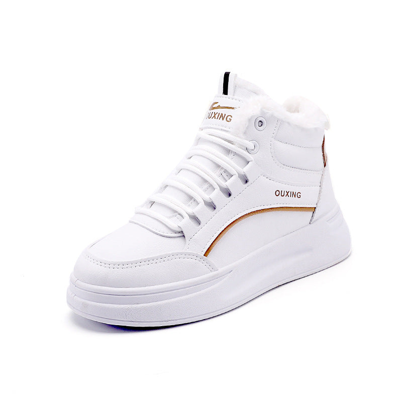 Zapatos casuales de algodón con aislamiento y caña alta con forro polar