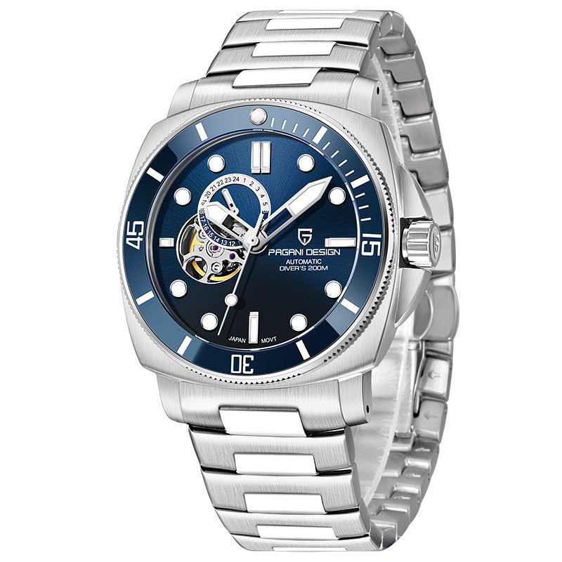 Reloj mecánico totalmente automático con pantalla luminosa y resistente al agua para hombre.