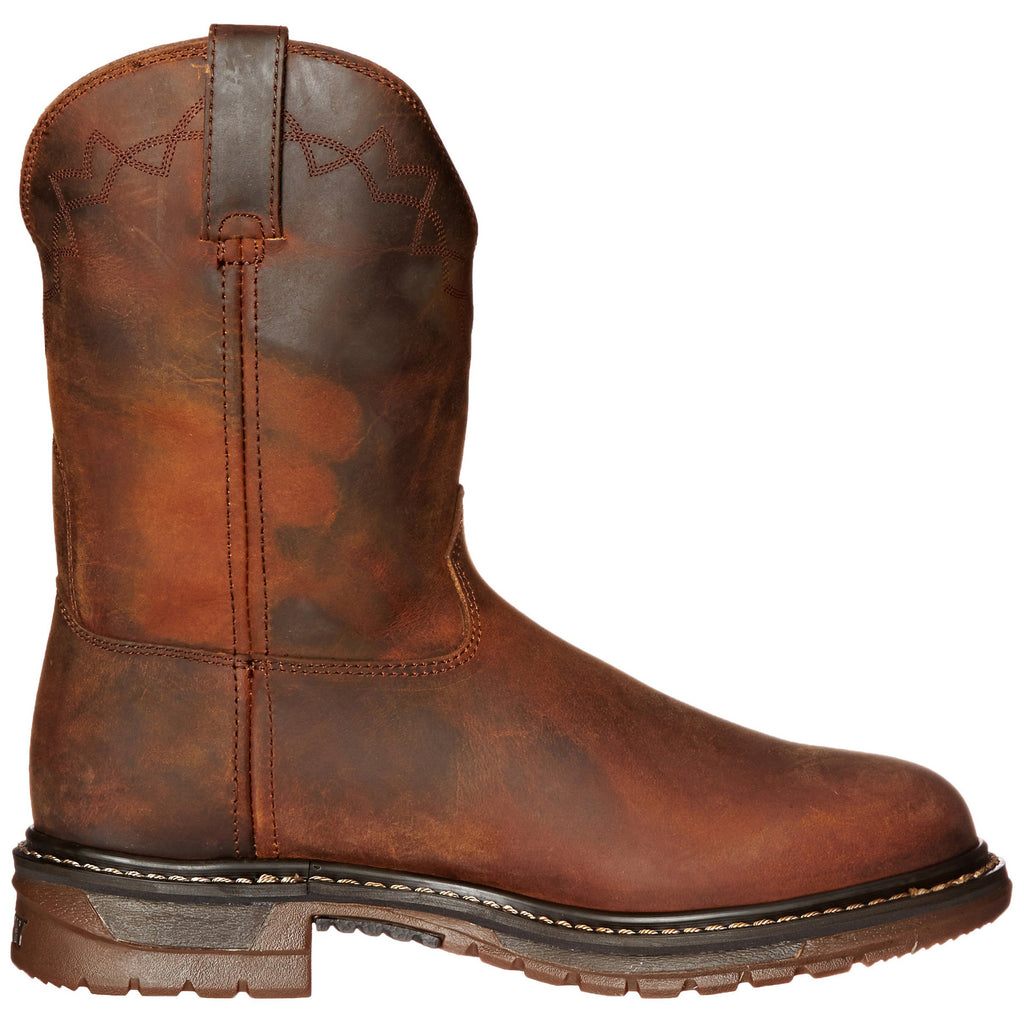 Botas de moto para hombre con punta redonda, cómodas, tacones bajos y puños elásticos.