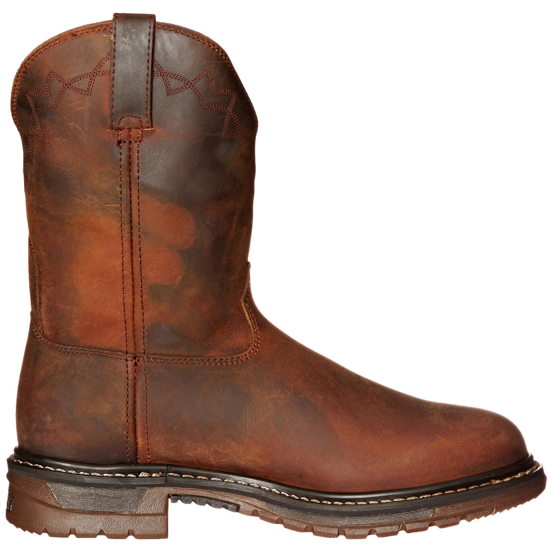 Botas de moto para hombre con punta redonda, cómodas, tacones bajos y puños elásticos.
