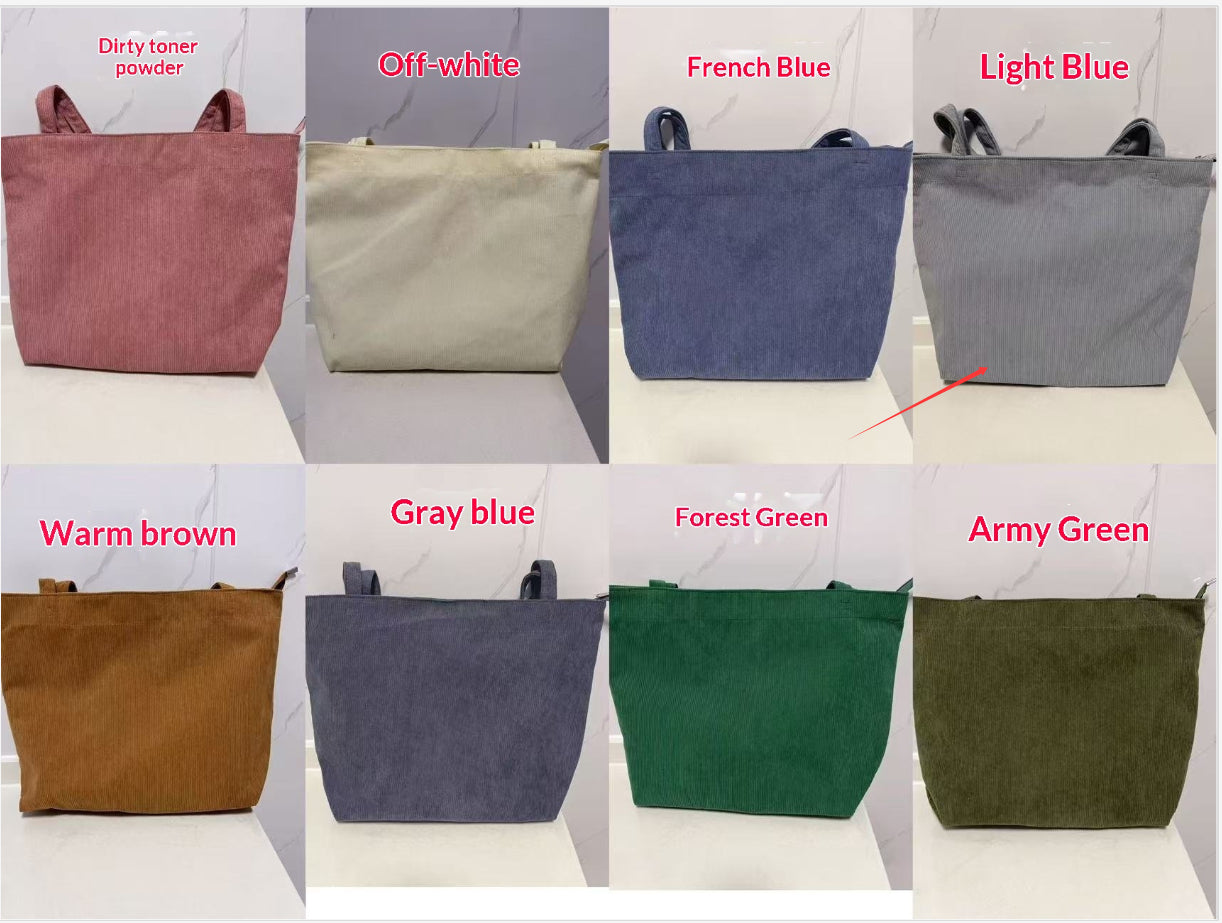 Bolso de mano informal de pana para mujer, moderno, minimalista y a la moda.