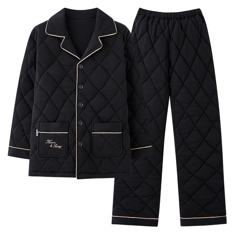 Ropa de estar por casa acolchada de tres capas para hombre, ideal para otoño e invierno, tanto en interiores como en exteriores.