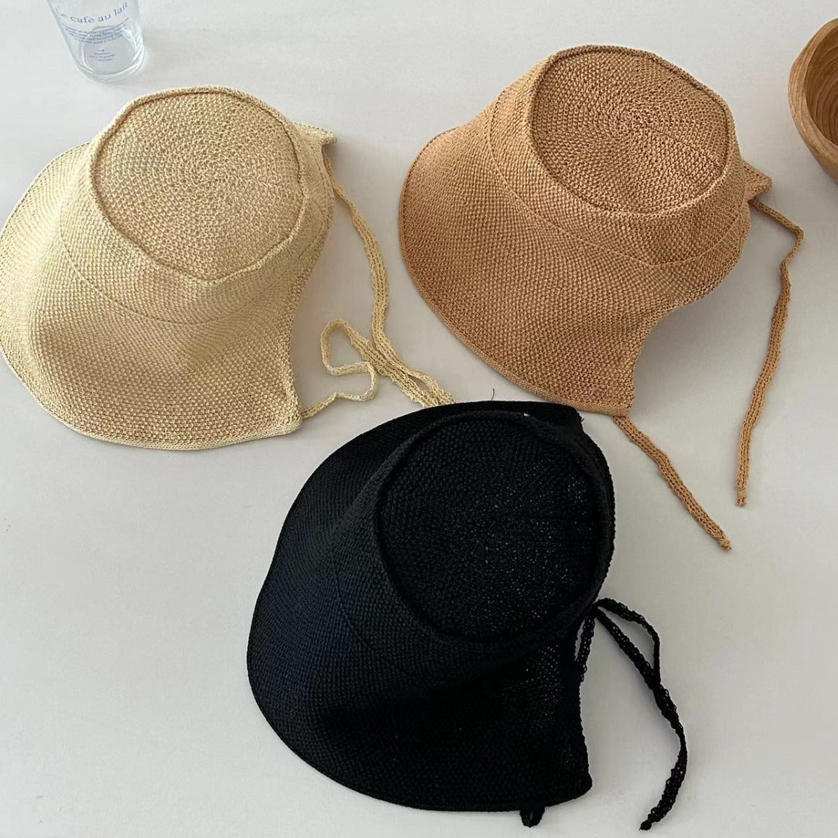 Womens French-style Flat-top Wide-brimmed Fisherman Hat