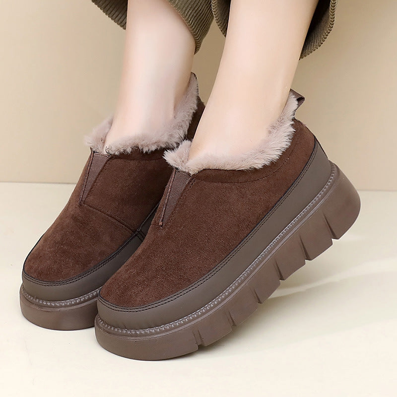 Botas de nieve con aislamiento grueso y suela blanda para mujer