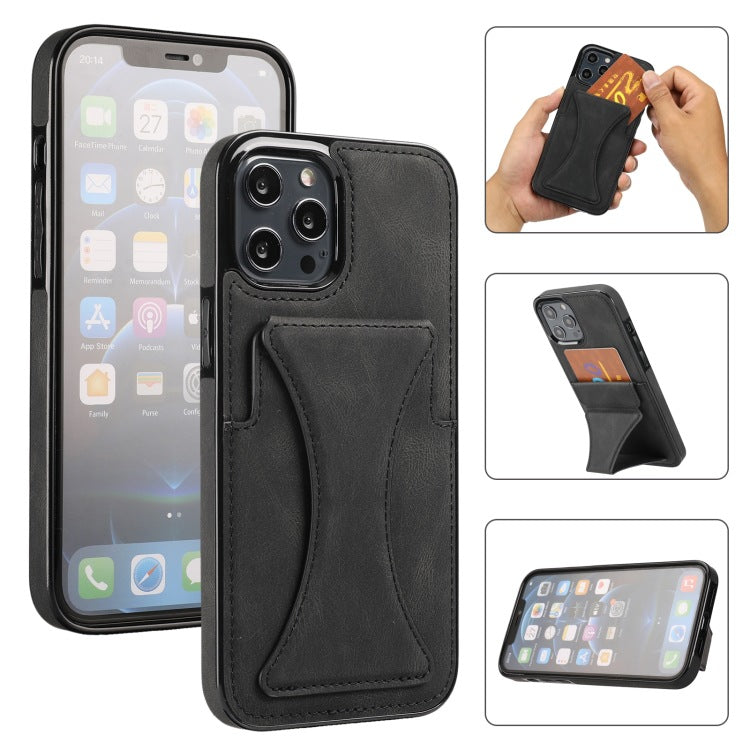 Estuche de cuero con tarjetero - Cartera con soporte