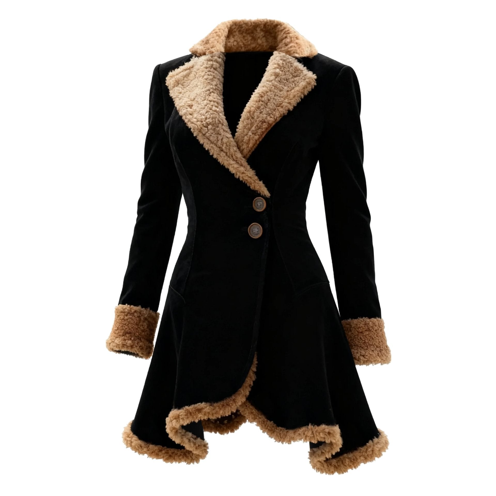 Chaqueta polar con pelo integrado para mujer