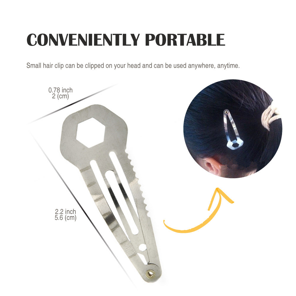 Stainless Steel Solid Color Multifunctional EDC Barrettes