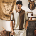 American-style Retro Color-block Short-sleeve
