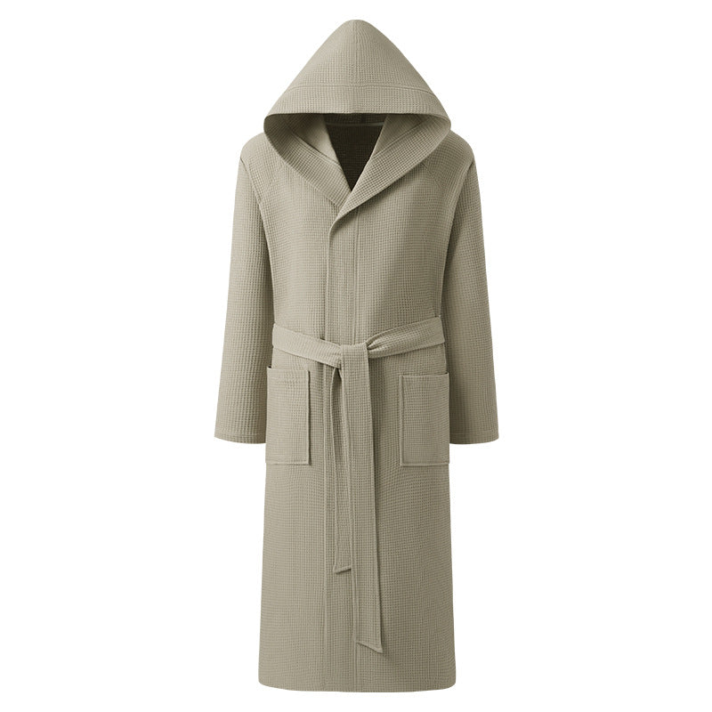 Albornoz con capucha de algodón puro para hombre