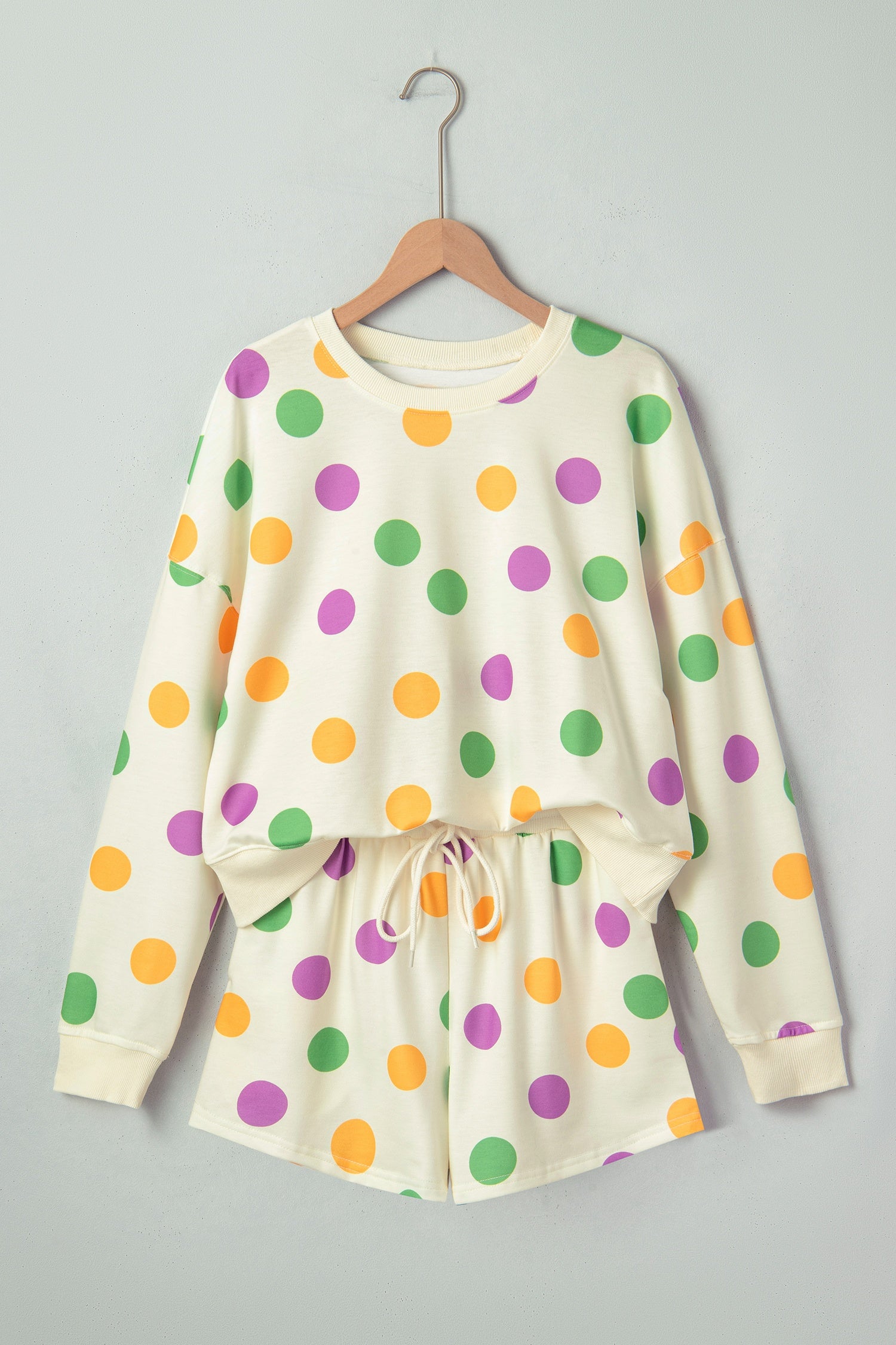 Multicolour Polka Dot Print Drop Sh