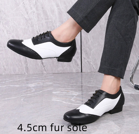 Leather Ballroom For Square Dancing And Latin Dancingsoft-soled Dance Shoes For Adults