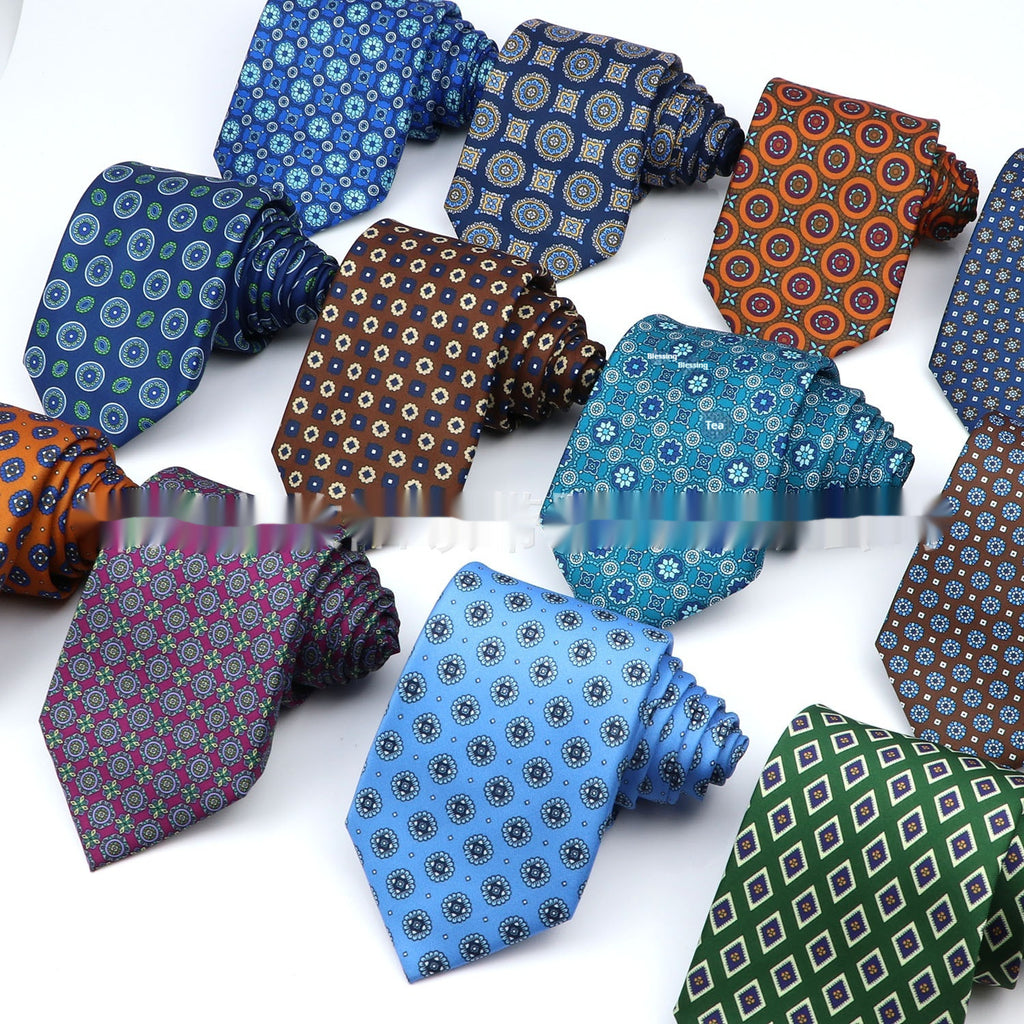 Corbata de trabajo estampada de poliéster para hombre