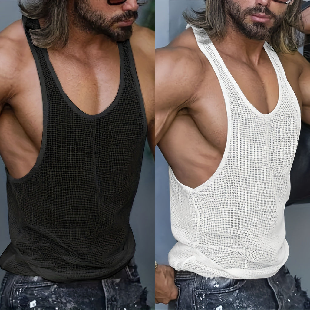 Camisa de color liso para uso exterior, chaleco informal de punto en forma de I