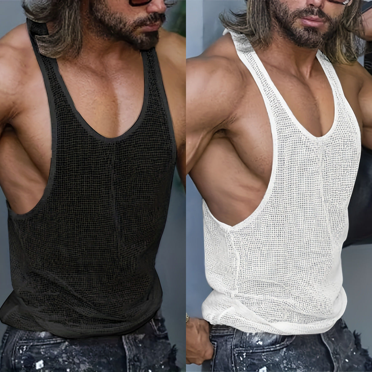 Camisa de color liso para uso exterior, chaleco informal de punto en forma de I