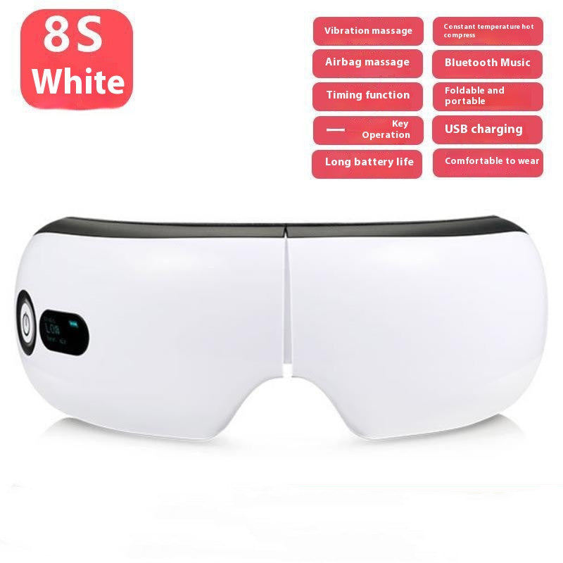 Protector ocular inteligente con música y Bluetooth, compresa caliente, masajeador ocular con vibración