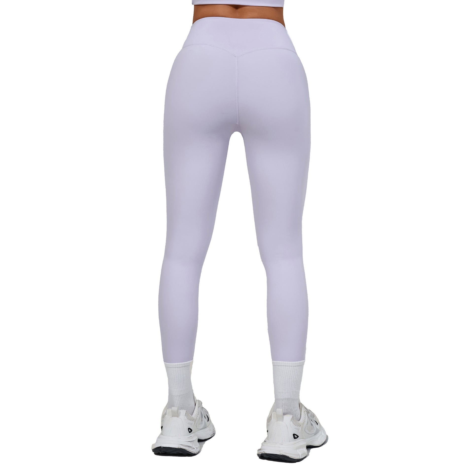 Pantalones de yoga de cintura alta con pliegues invisibles, estilo europeo y americano.