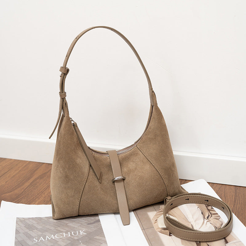 Bolso de hombro para mujer de estilo coreano con diseño cruzado texturizado