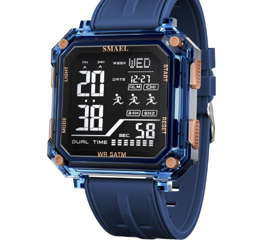 Reloj deportivo con alarma y cronómetro de moda informal para estudiantes.