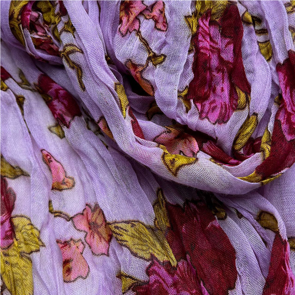 Bufanda de poliéster con estampado magenta vibrante y arrugado, 2 unidades, versátil para uso diario, combina con todo tipo de atuendos informales, ideal para la oficina, para hombres y mujeres.