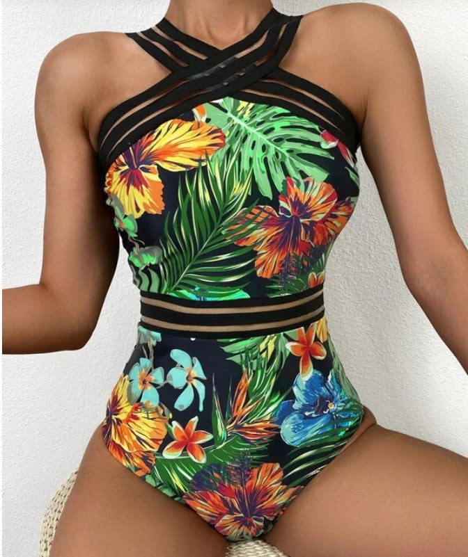 One-piece Printed Bikini Women Two Piece Swimsuit Beach Vacation Summer