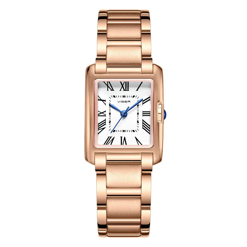 Reloj cuadrado pequeño Vagran Needle Square para mujer, estilo retro, de moda