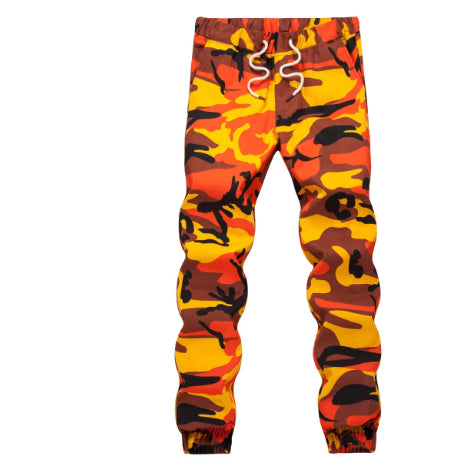 Pantalones deportivos versátiles con diseño de camuflaje y patchwork para hombre