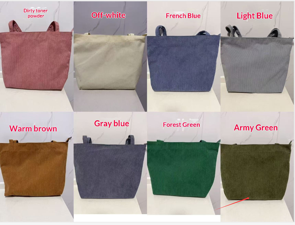Bolso de mano informal de pana para mujer, moderno, minimalista y a la moda.