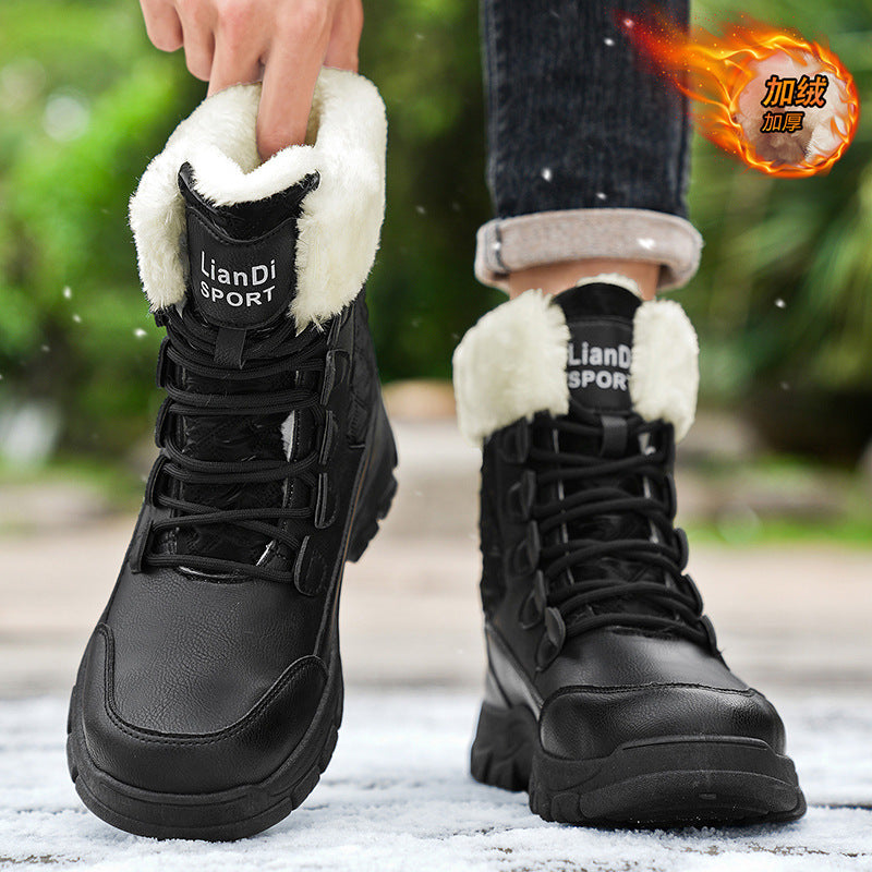 Nuevas botas de estilo británico con forro polar para hombre
