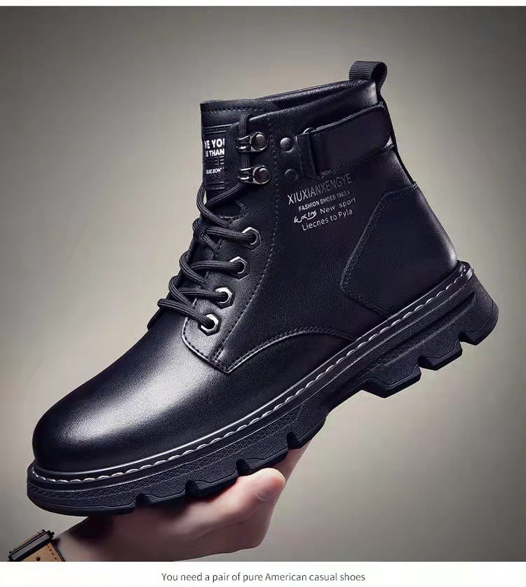 Botas de caña media a alta para hombre de estilo coreano