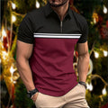Camisa polo elegante y ajustada para hombre con cuello en punta y rayas en el pecho.