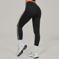 Pantalones de yoga de cintura alta con pliegues invisibles, estilo europeo y americano.