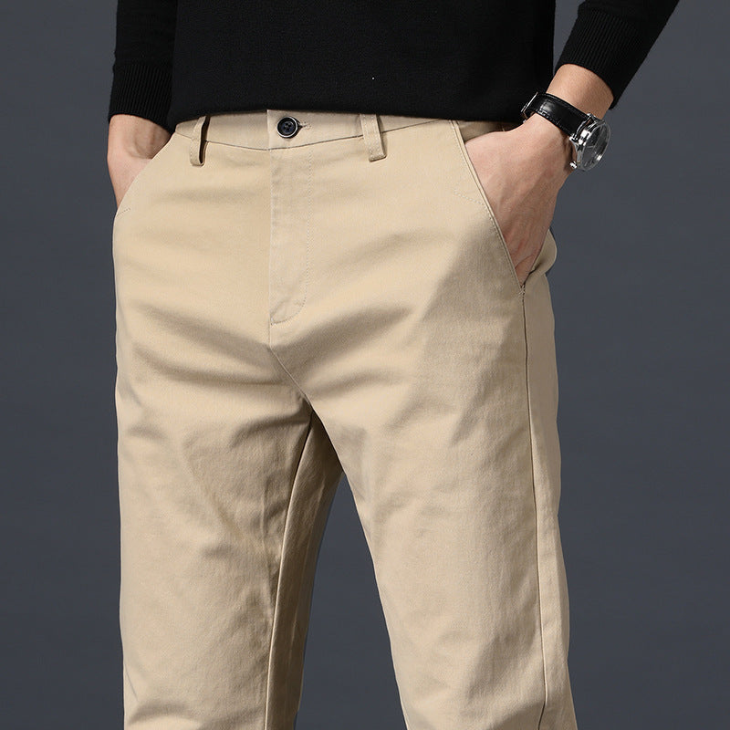 Pantalones de negocios elásticos, holgados y rectos para jóvenes.