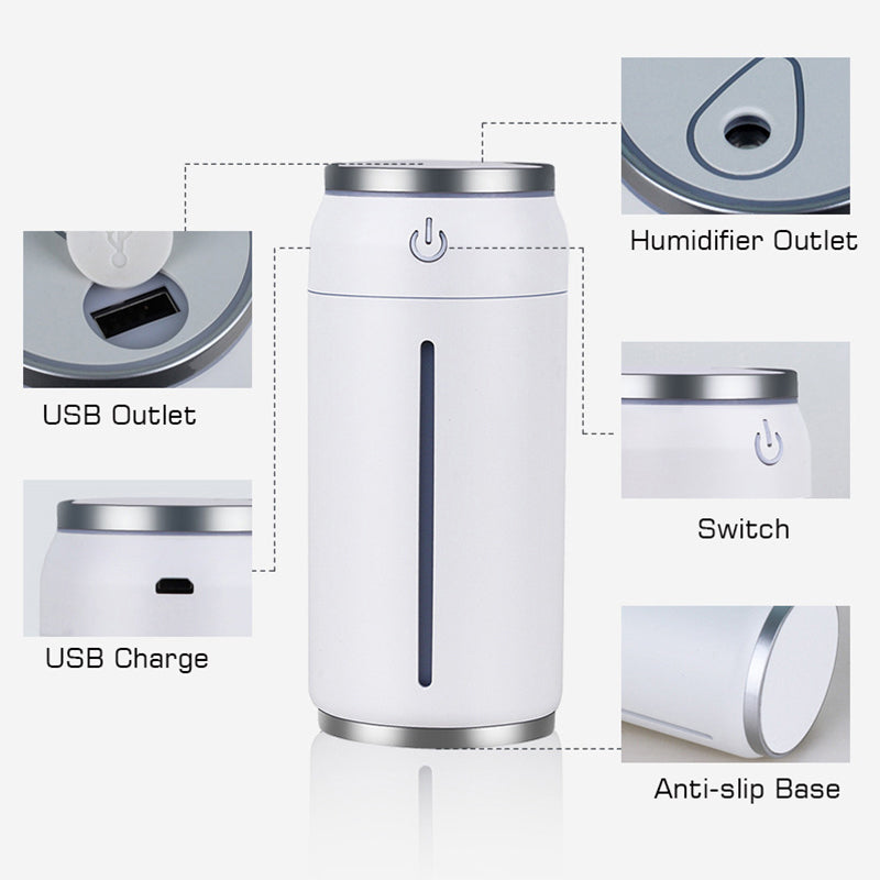 Humidificador de aire para coche, minidifusor de aroma USB de 220 ml, venta al por mayor.