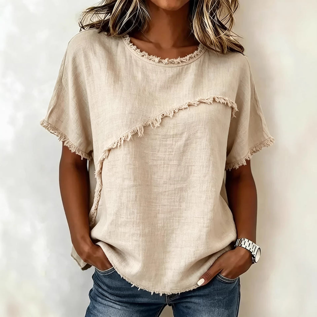 Women's Round-Neck Casual Loose Short-Sleeve Top