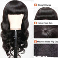 Pelucas BODY WAVE totalmente hechas a máquina sin encaje